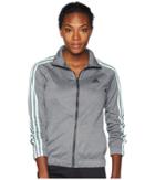 Adidas Designed-2-move Track Top (dark Grey Heather/solid Grey/clear Mint) Women's Clothing