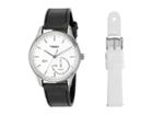 Timex Iq+ Move Leather Strap With Extra Silicone Strap (black/white) Watches