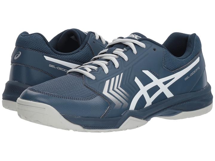 Asics Gel-dedicate 5 (dark Blue/silver/white) Men's Tennis Shoes