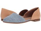 Toms Jutti D'orsay (honey Leather/blue Chambray) Women's Flat Shoes
