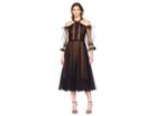Marchesa Cold Shoulder Point-d'esprit Tea Length Cocktail (black) Women's Dress