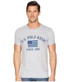 U.s. Polo Assn. Uspa Flag 1890 Crew Tee (medium Heather Grey) Men's Short Sleeve Pullover