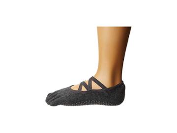 Toesox Elle Full Toe W/ Grip (charcoal Grey) Women's No Show Socks Shoes
