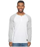 Nike Sb Dry Henley Long Sleeve Skateboarding Top (white/dark Grey Heather) Men's Clothing