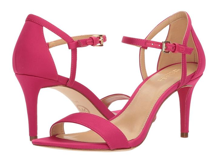 Michael Michael Kors Simone Mid Sandal (ultra Pink Satin) Women's Sandals