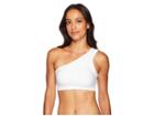 Lauren Ralph Lauren Rib/jersey One Shoulder Bra Top (white) Women's Swimwear