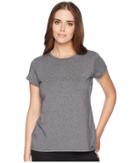 Calvin Klein Short Sleeve Tee W/ Middle Logo (heather Charcoal) Women's T Shirt
