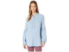 Chaps Tencel Long Sleeve Shirt (sky Wash) Women's Clothing