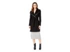 Calvin Klein Wool Wrap With Pu Trim Detail (black) Women's Coat