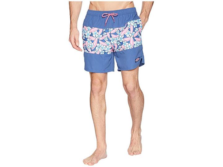 Vineyard Vines Pieced Surfboard Chappy Swim Trunks (moonshine) Men's Swimwear
