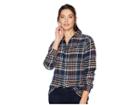 Woolrich The Pemberton Shirt (navy Plaid) Women's Long Sleeve Button Up