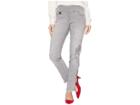 Lisette L Montreal Clara Denim Slim Jeans With Embroidery Raw Edge Fringe (grey) Women's Jeans
