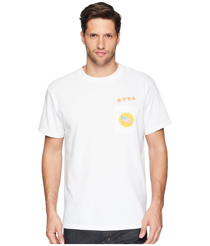 Rvca Blue Panther Short Sleeve (white) Men's Clothing