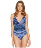 Fuzzi One-piece Swimsuit In Batik Print (oltremare) Women's Swimsuits One Piece