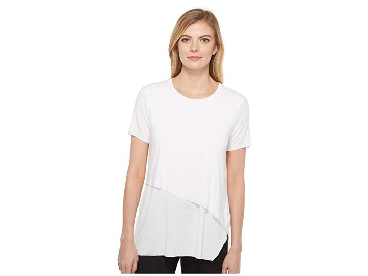 Michael Stars Jersey Double Layer Tee (white) Women's T Shirt