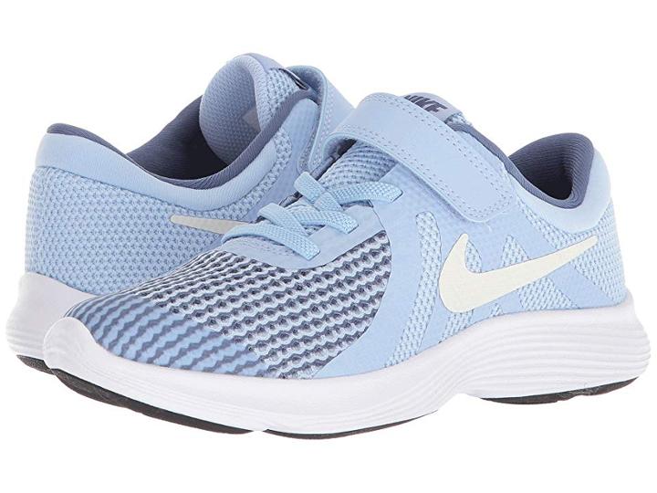 Nike Kids Revolution 4 (little Kid) (royal Tint/metallic Summit White/diffused Blue) Girls Shoes