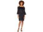 Tribal Open Shoulder Detachable Strap Dress (black) Women's Dress