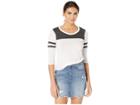 Chaser Blocked Jersey 3/4 Sleeve Shirttail Tee (jasmine/black) Women's T Shirt