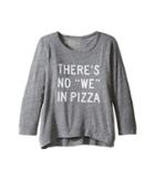 The Original Retro Brand Kids There's No We In Pizza Tri-blend Pullover (big Kids) (streaky Grey) Girl's Clothing