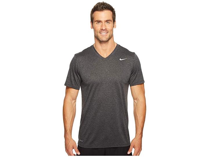 Nike Legend 2.0 Short Sleeve V-neck Tee (black/anthracite/heather/matte Silver) Men's T Shirt