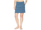 Icebreaker Yanni Merino Skirt Combed Lines (prussian Blue/snow) Women's Skirt