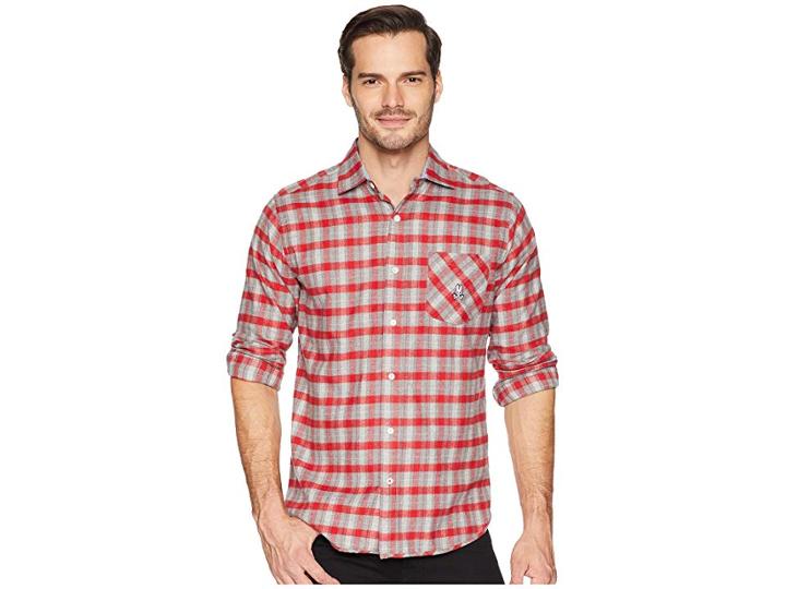 Psycho Bunny Long Sleeve Flannel (heather Grey 2) Men's Clothing