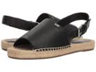 Michael Michael Kors Fisher Espadrille (black Tumbled Leather) Women's Flat Shoes