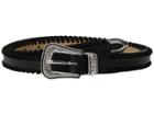 Rebecca Minkoff 18 Mm Veg Panel W/ Suede Whipstitch (black/nickel) Women's Belts