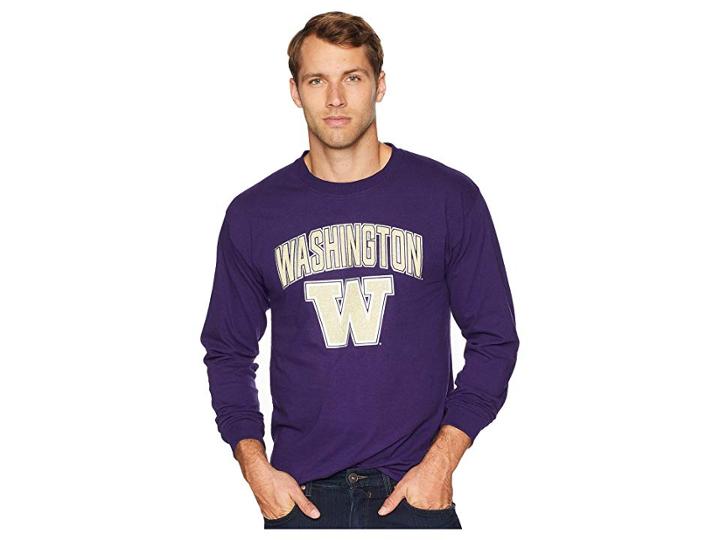 Champion College Washington Huskies Long Sleeve Jersey Tee (champion Purple) Men's T Shirt