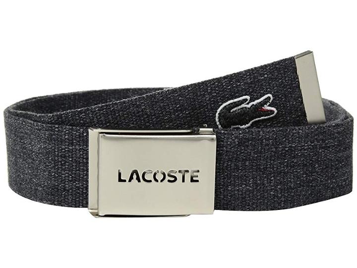 Lacoste Classic L.12.12 Woven Strap Belt (black) Men's Belts