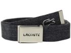 Lacoste Classic L.12.12 Woven Strap Belt (black) Men's Belts