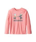 Under Armour Kids Big Logo Slash Long Sleeve (big Kids) (pop Pink/silver/overcast Gray) Girl's Clothing