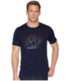 Icebreaker Tech Lite Merino Short Sleeve Crewe Cloud Climbers (midnight Navy) Men's Clothing