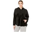Donna Karan Plus Size Hooded Top (black) Women's Pajama