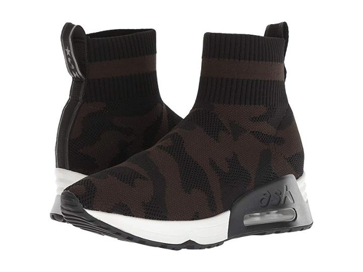 Ash Lulu Camo (black Knit/military) Women's Shoes