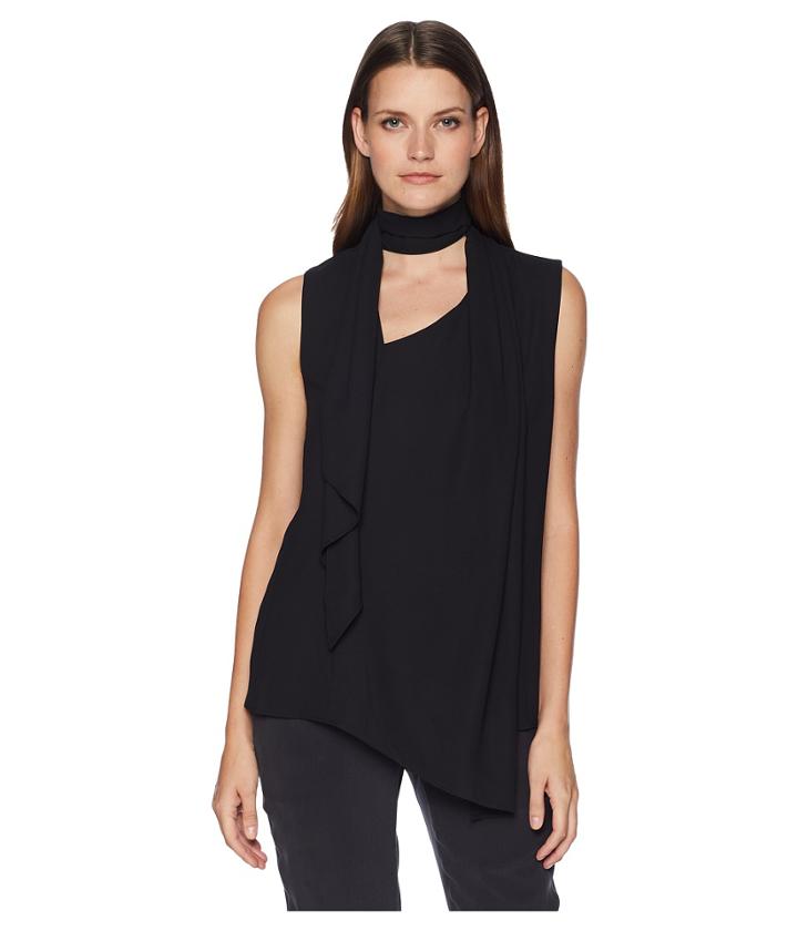 Anne Klein Scarf Top (black) Women's Clothing