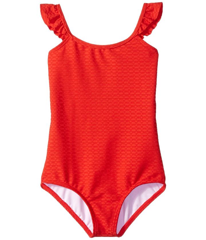 Billabong Kids Makin Shapes One-piece (little Kids/big Kids) (poppy) Girl's Swimsuits One Piece