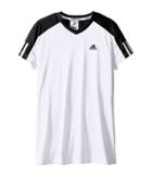 Adidas Kids Club Tee (little Kids/big Kids) (white/black) Girl's Short Sleeve Pullover