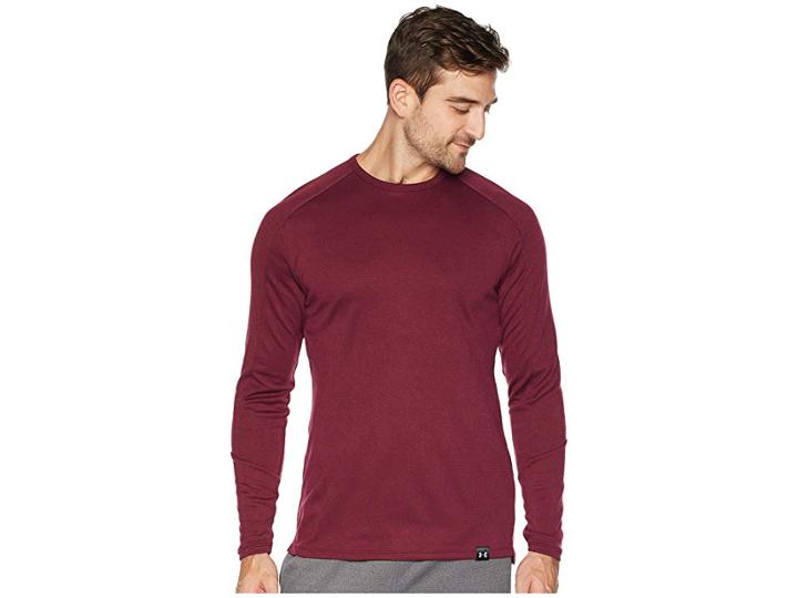 Under Armour Lighter Longer Long Sleeve Crew (dark Maroon/black) Men's Clothing