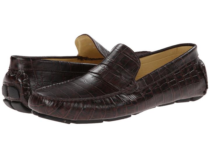 Massimo Matteo Croc Driver (asher Croco) Men's Flat Shoes