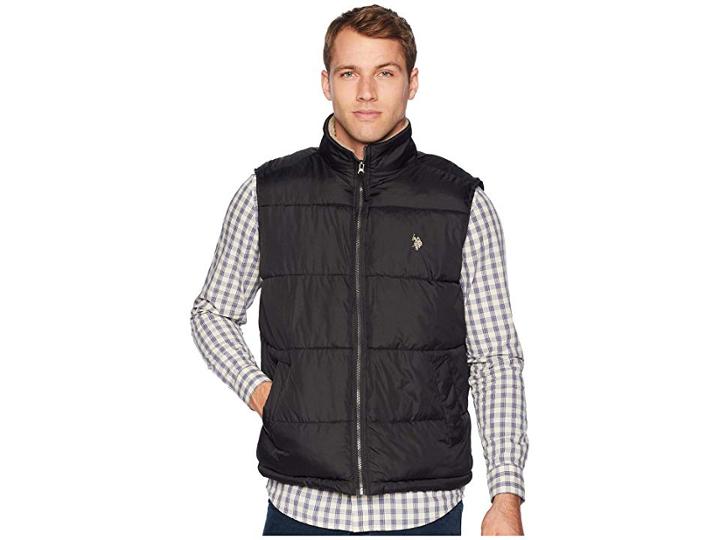 U.s. Polo Assn. Signature Vest Sherpa Collar (black) Men's Vest