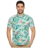Polo Ralph Lauren Tropical Oxford Short Sleeve Sport Shirt (palm Floral) Men's Clothing
