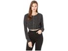 Amuse Society Isn't She Charming Woven Cropped Top (black) Women's Clothing