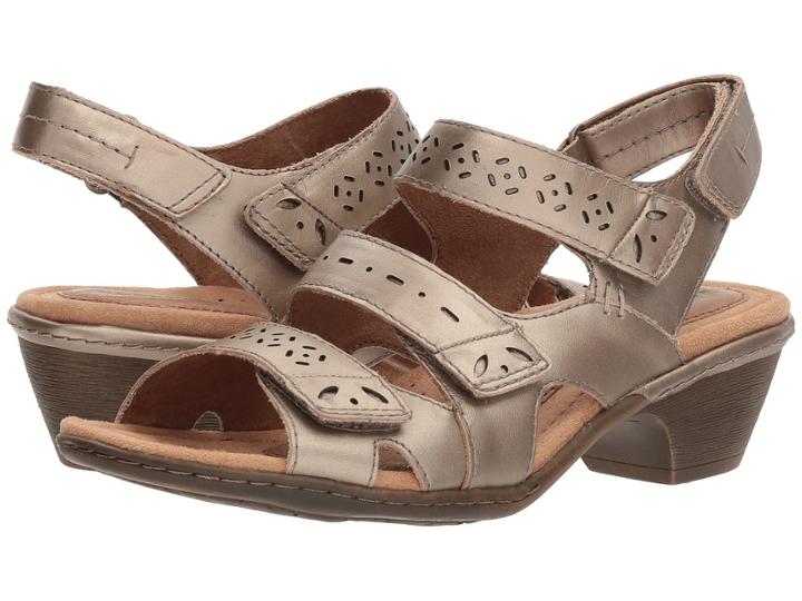 Rockport Cobb Hill Collection Cobb Hill Verona 3 Strap (platinum) Women's  Shoes