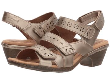 Rockport Cobb Hill Collection Cobb Hill Verona 3 Strap (platinum) Women's  Shoes