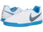 Nike Kids Legendx 7 Club Ic Soccer (toddler/little Kid/big Kid) (white/metallic Cool Grey/blue Hero) Kids Shoes