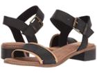 Toms Camilia (black Leather) Women's Sandals