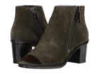 Frye Brielle Zip Peep Bootie (forest Soft Oiled Suede) Women's Boots
