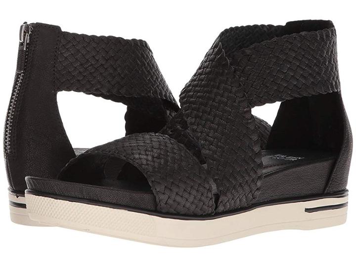 Eileen Fisher Sport 4 (black Woven Leather) Women's Sandals