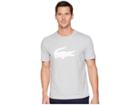 Lacoste Short Sleeve Jersey Tee W/ Big Ton On Ton Croc Printed (silver Chine/white) Men's T Shirt